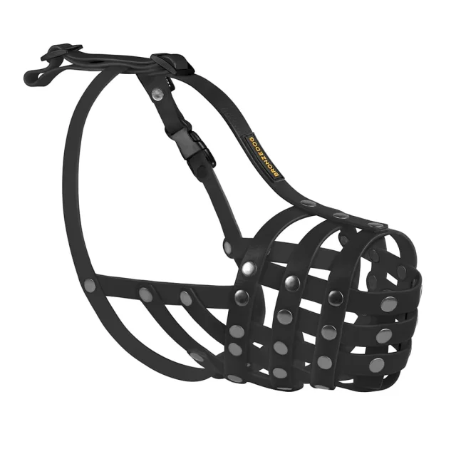 Намордник BronzeDog, для собак, водоотталкивающий, биотановый, чёрный, 35 см