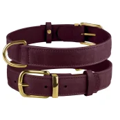 Ошейник BronzeDog Crazy, для собак, кожаный, бордовый, 46-60×3 см