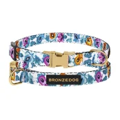 Ошейник BronzeDog Urban Folk, для собак и кошек, нейлоновый, фастекс металлический, белый, 18-28×1 см