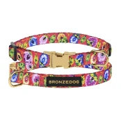 Ошейник BronzeDog Urban Folk, для собак и кошек, нейлоновый, фастекс металлический, коралловый, 18-28×1 см