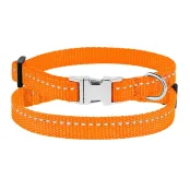 Ошейник BronzeDog Active, для собак и кошек, нейлоновый, фастекс хром, оранжевый, 18-28×1 см
