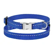 Ошейник BronzeDog Active, для собак и кошек, нейлоновый, фастекс хром, синий, 18-28×1 см