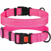 Ошейник BronzeDog Active, для собак, нейлоновый, фастекс пластик, розовый, 43-66×2.5 см