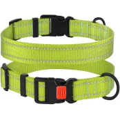 Ошейник BronzeDog Active, для собак, нейлоновый, фастекс пластик, салатовый, 35-53×2.5 см