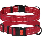 Ошейник BronzeDog Active, для собак, нейлоновый, фастекс пластик, красный, 30-40×2 см