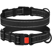 Нашийник BronzeDog Active, для собак, нейлоновий, фастекс пластик, чорний, 30-40×2 см