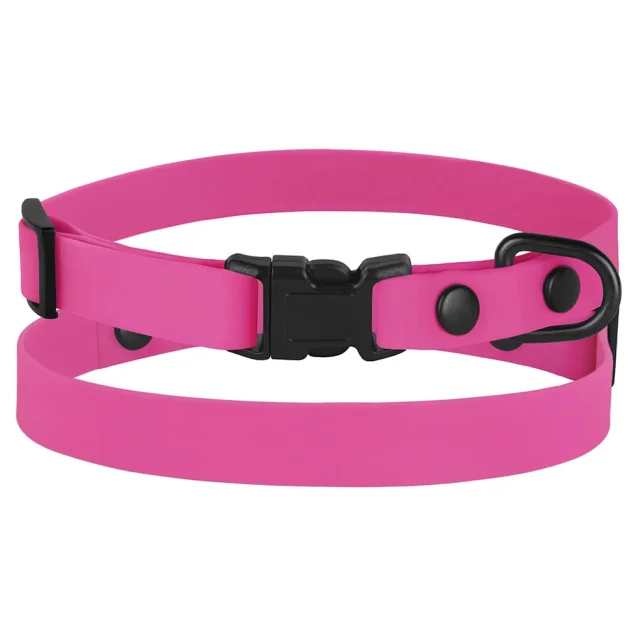 Ошейник BronzeDog Active, для собак и кошек, водоотталкивающий, фастекс пластик, розовый, 18-28×1 см