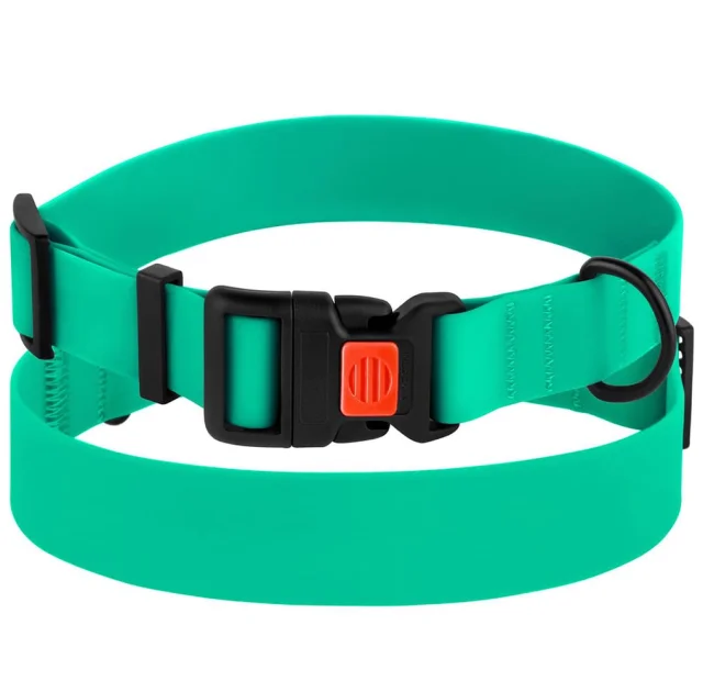Ошейник BronzeDog Active, для собак, водоотталкивающий, фастекс пластик, зелёный, 35-53×2.5 см