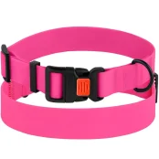 Ошейник BronzeDog Active, для собак, водоотталкивающий, фастекс пластик, розовый, 35-53×2.5 см