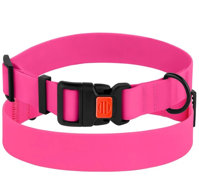 Ошейник BronzeDog Active, для собак, водоотталкивающий, фастекс пластик, розовый, 35-53×2.5 см