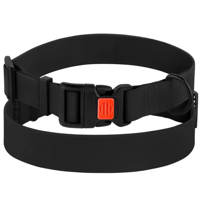 Ошейник BronzeDog Active, для собак, водоотталкивающий, фастекс пластик, чёрный, 43-66×2.5 см