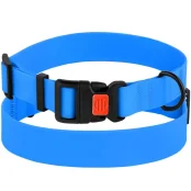 Ошейник BronzeDog Active, для собак, водоотталкивающий, фастекс пластик, голубой, 35-53×2.5 см