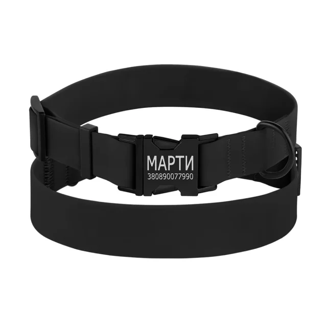 Ошейник BronzeDog Active, для собак, водоотталкивающий, фастекс металл, чёрный, 35-53×2.5 см