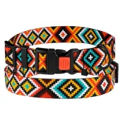 Ошейник BronzeDog Urban, для собак, нейлон, фастекс пластик, принт гуцульский, оранжевый, 43-66×2.5 см