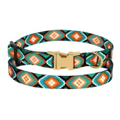 Ошейник BronzeDog Urban, для собак и кошек, нейлоновый, фастекс металлический, принт ромбы, 18-28×1 см