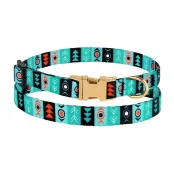 Ошейник BronzeDog Urban, для собак и кошек, нейлоновый, фастекс металлический, принт инки, 18-28×1 см