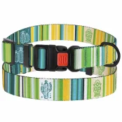 Ошейник BronzeDog Urban West, для собак, нейлоновый, фастекс пластиковый, салатовый, 25-33×1.6 см