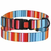 Ошейник BronzeDog Urban West, для собак, нейлоновый, фастекс пластиковый, красный, 35-53×2.5 см