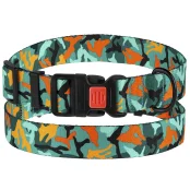 Ошейник BronzeDog Urban Camo, для собак, нейлоновый, фастекс пластиковый, зелёный, 30-40×2 см