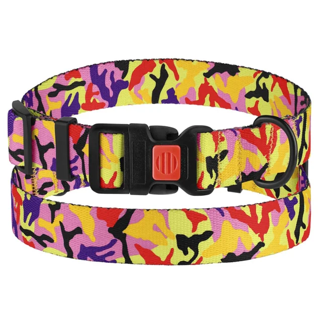 Ошейник BronzeDog Urban Camo, для собак, нейлоновый, фастекс пластиковый, оранжевый, 30-40×2 см