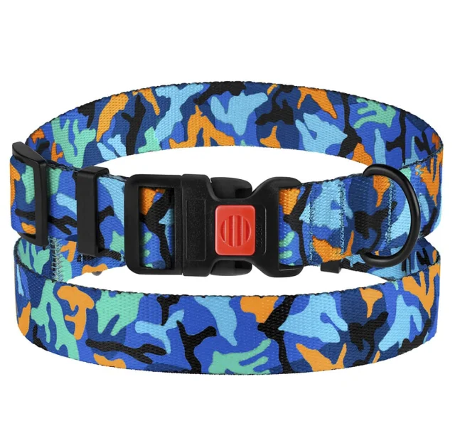 Ошейник BronzeDog Urban Camo, для собак, нейлоновый, фастекс пластиковый, синий, 30-40×2 см