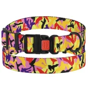 Ошейник BronzeDog Urban Camo, для собак, нейлоновый, фастекс пластиковый, оранжевый, 43-66×2.5 см