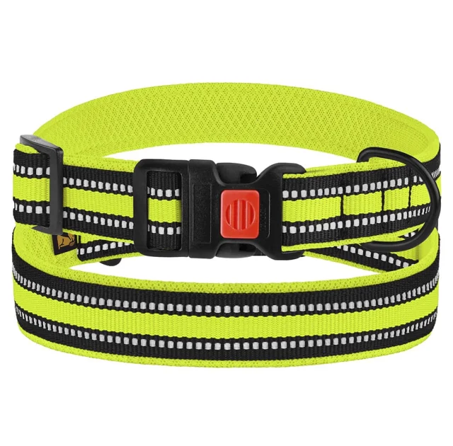 Ошейник BronzeDog Urban Mesh, для собак, нейлон и 3-D сетка, фастекс пластик, лимонный, 30-40×2 см