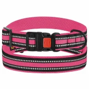 Ошейник BronzeDog Urban Mesh, для собак, нейлон и 3-D сетка, фастекс пластик, розовый, 30-40×2 см