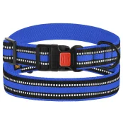 Ошейник BronzeDog Urban Mesh, для собак, нейлон и 3-D сетка, фастекс пластик, синий, 30-40×2 см