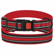 Ошейник BronzeDog Urban Mesh, для собак, нейлон и 3-D сетка, фастекс пластик, красный, 30-40×2 см