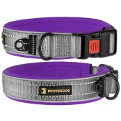 Ошейник BronzeDog Sport, для собак, неопрен, фастекс пластик, серо-фиолетовый, 51-59×2.5 см