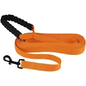Поводок BronzeDog Active для собак, нейлоновый с мягкой ручкой, оранжевый, 15 м×2.5 см