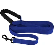 Поводок BronzeDog Active для собак, нейлоновый с мягкой ручкой, синий, 9 м×2.5 см