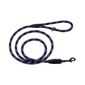 Поводок BronzeDog Active для собак, светоотражающий, чёрно-фиолетовый, 183×1.2 см
