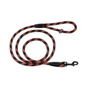 Поводок BronzeDog Active для собак, светоотражающий, чёрно-оранжевый, 183×0.6 см