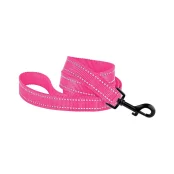 Поводок BronzeDog Active для собак, светоотражающий нейлон, розовый, 152×2 см