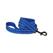 Поводок BronzeDog Active для собак, светоотражающий нейлон, синий, 152×2.5 см