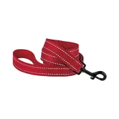 Поводок BronzeDog Active для собак, светоотражающий нейлон, красный, 152×2 см