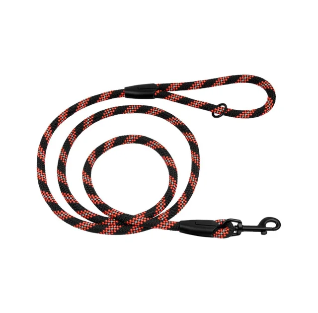 Поводок BronzeDog Active для собак, водоотталкивающий, чёрно-оранжевый, 183×1.2 см