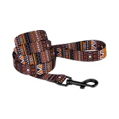 Поводок BronzeDog Tribal для собак, нейлон, принт этнический, оранжевый, 152×2.5 см