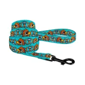 Повідець BronzeDog Tribal для собак, нейлон, принт маска, ментоловий, 152×2.5 см