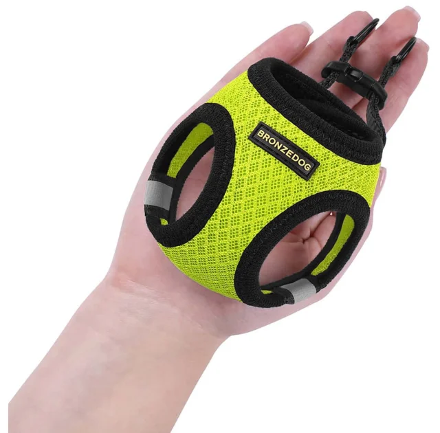 Шлея BronzeDog Mesh Vest для собак, сетчатый нейлон, лимонный, 20-24 см
