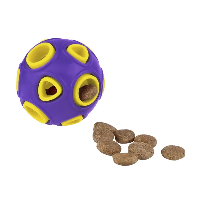 Игрушка BronzeDog Jumble airball, для собак, с ароматом ванили, фиолетово-жёлтый, 5 см