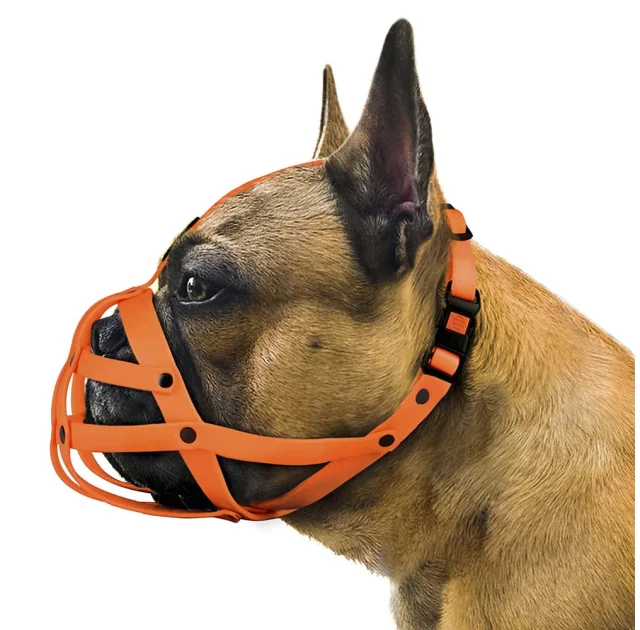 Намордник BronzeDog, для собак, водоотталкивающий, биотановый, оранжевый, 28 см