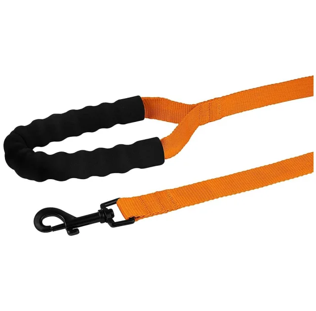 Поводок BronzeDog Active для собак, нейлоновый с мягкой ручкой, оранжевый, 9 м×2.5 см