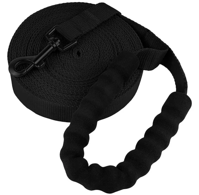 Поводок BronzeDog Active для собак, нейлон, с мягкой ручкой, чёрный, 6 м×2.5 см