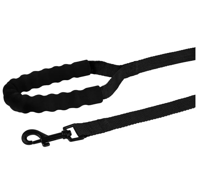 Поводок BronzeDog Active для собак, нейлон, с мягкой ручкой, чёрный, 9 м×2.5 см
