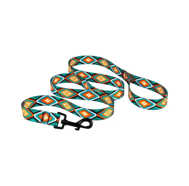 Повідець BronzeDog Tribal для собак, нейлон, принт ромби, 152×2 см
