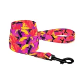 Поводок BronzeDog Camo для собак, нейлон, розовый, 152×2.5 см