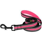 Поводок BronzeDog Mesh для собак, сетчатый нейлон, розовый, 200×2.5 см